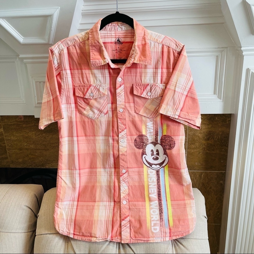 Am: Disney Parks - WDW Plaid Button Up Shirt - Men - Small